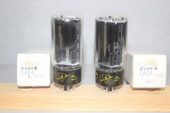 2 1959 NOS NIB MATCHED, BAL 5AS4A 5U4GB Tube Sylvania Black Pl Tested 105% 539B