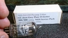 60s GE Short 7025 Gray plate O getter 100/100 a side NOS! Rare