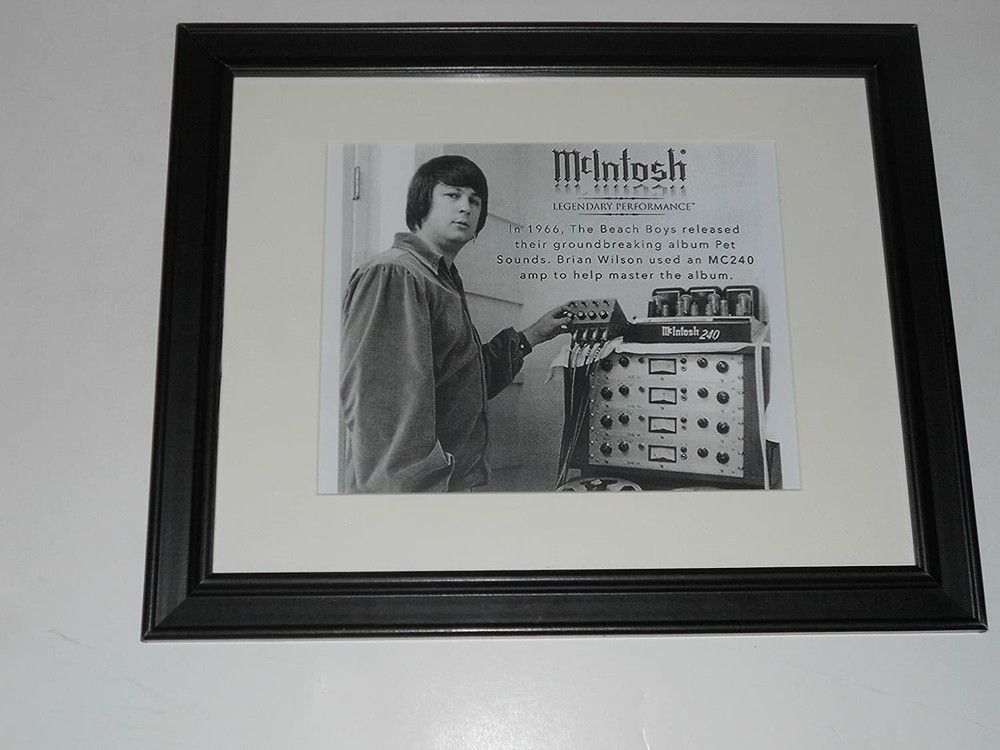 Framed Brian Wilson (Beach Boys) McIntosh MC240 Tube Amplifier Print 14″x17″