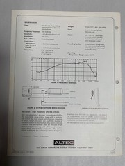 Original Vtg Altec D91P Hand Held Omnidirectional Dynamic Mic Spec Sheet (A3)