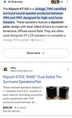 KLIPSCH Speakers Vintage KT-DS Rare Dual Sided Drivers High End Home Theater THX
