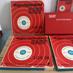 5 BASF Reel To Reel Tapes 2400 Ft With Cutter Box For Reel Tape West Germany