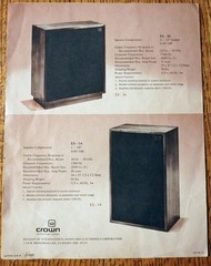 2 Original 1970s CROWN Audio Stereo Power Amplifier & Speaker Catalog Spec Sheet
