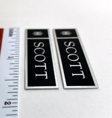 Scott S10 Speaker Badge Logo Emblem Custom Aluminum Pair