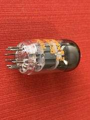 AMPEREX 6DJ8 ECC88 TUBE HOLLAND ORANGE GLOBE Cup Disc Getter (Box Y)