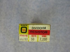 7.2k OHM 50 Watt 10% Adj. Ohmite Dividohm Vitreous Enameled Wirewound Resistor