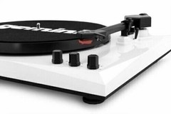Gemini Bluetooth Vinyl Record Player Stereo System Home Turntable White Speakers