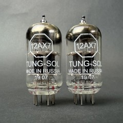 12AX7 ECC83 Tung Sol Tubes Ribbed Short Plate NOS Matched Pair. TV7 Test. E-1&2.