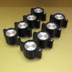 Vintage Black Audio / Radio / Amp Knobs LOT of 8