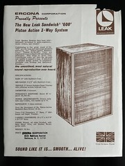 HJ LEAK SANDWICH 600 SPEAKER ORIGINAL BROCHURE & LETTER JO1337