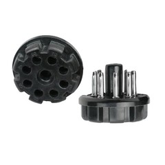 New 2pc Bakelite Octal 8pin Tube Base For 6sn7 El34 Power Plug Black