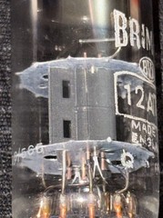 12AT7 Brimar NOS BVA England Angled Square Getter Black Plate Preamp Tube 110%