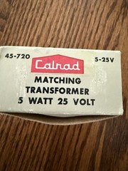 NOS Vintage Calrad 25 volt Line, 5 watt Audio Transformer, 4 & 8-ohm Ouput
