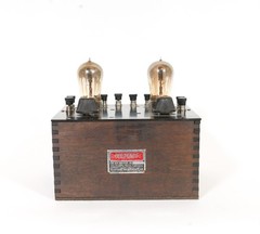 1922 Telmaco BR Radio & Matching BA Amplifier w/Good Tipped Amber Glass Tubes