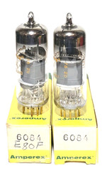 Date Matched Pair Amperex PQ 6084 / E80F Gold Pin Vacuum Tubes Tested NOS On TV7