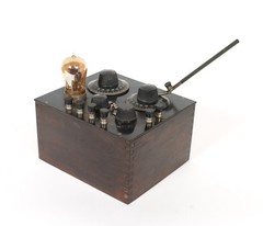 1922 Telmaco BR Radio & Matching BA Amplifier w/Good Tipped Amber Glass Tubes