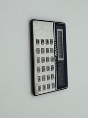 Vtg Mini Solar Calculator Complex SC-50 – Working – Early 70s Credit Card Size!