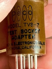 Vintage Peco Pomona 7-Pin Miniature Tube Test Socket Adapter TVS-7 Miconal NOS