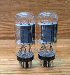 Pair GE 6SN7GTB Coin Base Vacuum Tubes – Tested NOS/NIB – Matched Pair