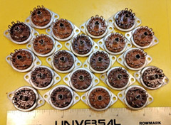 Sylvania® Micanol 9 Pin Tube Socket • Bottom • 3/4″ Hole • 1-1/8″ Hole Centers