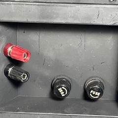 Two Speaker Terminals Reclaimed With Fuse Holders and 1/4”Bayonet Socket AV Shop