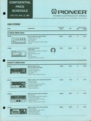 1980 Pioneer Electronics Car Stereo Vintage Dealer Confidential Price List Auto