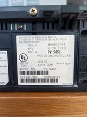 Panasonic VCR PV-9451 Black Good 4-Head Hi-Fi Stereo OmniVision VCR Plus+