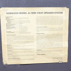 1- Vintage Kenwood JL-730W 3-Way Floor Speaker 130W Made In USA