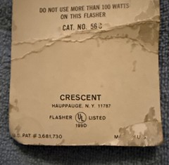 New Vintage Crescent On-Off Flasher Christmas Tree Light Plug 100 Watts