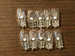 10 New Warm White 8V 300ma Incandescent Wedge Lamp Light Bulbs .3A 0.3A