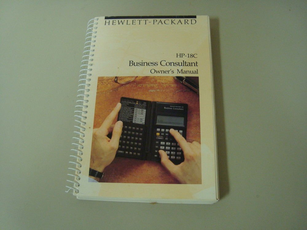 Vintage HP 18C Owner’s Handbook User Manual Hewlett Packard Calculator