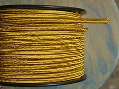 Gold 2-Wire Cloth Covered Cord, 18ga. Vintage Style Lamps, Antique Lights, Rayon