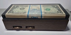 Vintage Lucite $500 1974 US One Dollar Bills Paperweight AM Radio Retro Works!