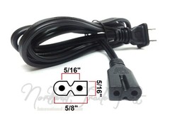 Roberts Power Cord for Vtg Reel to Reel Tape Recorder 2-Round Prong 5/16″ Spaced