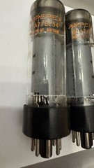 NOS gM Matched Pair AMPEREX GT Brittain 6CA7 EL34 Dimple Tops Grails