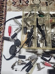 Huge Vintage Audio Adapter Connector Parts Lot RCA 1/4” Ham Radio Electronics