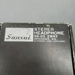Vintage Sansui SS-20 Stereo 2-Way Headphones w Box Cords Papers Made In Japan