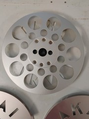 Lot of 3 Vintage Akai Die-Cut Metal Reel To Reel Tape Take-Up 7″ 1/4″ With Cases