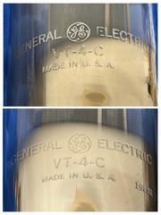 TWO GE VT-4-C Tubes / Matched Within 1% Gm / Amplitrex Tested +100% / 211 / 1940