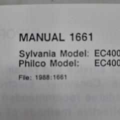 Sylvania Philco Manual EC4001BK01 EC4002BK01 Stereo System 1988 Illustrated