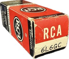 NOS RCA Blackplate 6L6GC TV7 Tested 45/25 @ 43 Milliamps Plate Current In Box