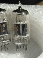 (2) MATCHING DATE CODE NOS RCA 5814 A Black Plate USAF Tubes ~ 1960 ~TEST STRONG