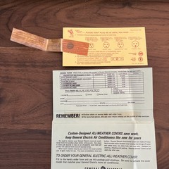 VTG AIR CONDITIONER MANUALS /GE FASHIONETTE & JC PENNEY PENNCREST 1970s