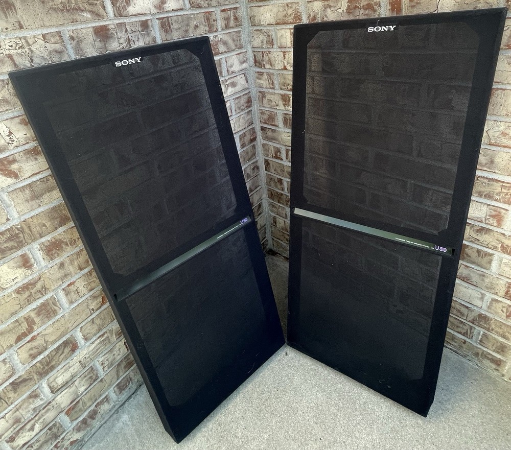 Pair (2) Sony U80 Floor Speakers Grilles Covers