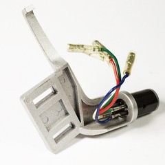 Silver Angle ADC Type Headshell for Straight Tonearm Turntable w/ Cables Used