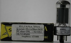 NOS NIB 7591A SYLVANIA Grey Plate “O” Getter Made in USA Amplitrex Tested