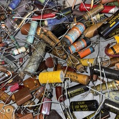 Bulk Vintage Capacitor Resistor Lot Sprague CUB Allen Bradley Tubes Untested