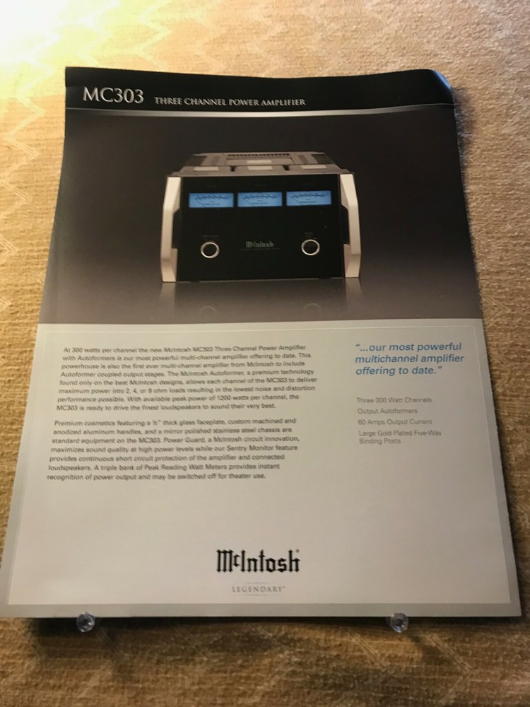 ORIGINAL MCINTOSH-MC303 THREE CHANNEL POWER AMPLIFIER D916