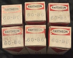 6 Raytheon Sextet 6G-B6/6GB6/6P7S Sub 6L6GC W Adapter Electron Beam Power Tubes