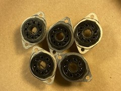 5 NOS Vintage Black Amphenol 8-Pin Octal Vacuum Tube Sockets for guitar amps (Qt